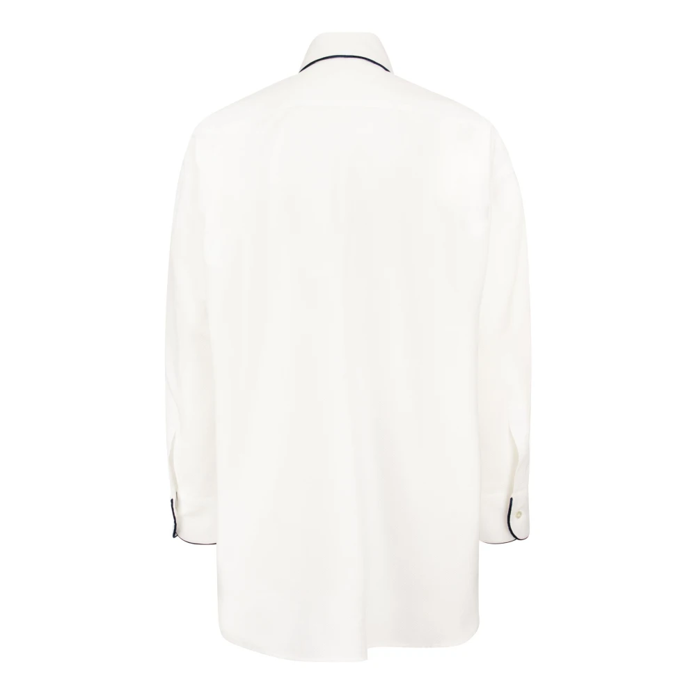 ETRO Klassiek Katoenen Overhemd met Contrasterende Piping White Dames