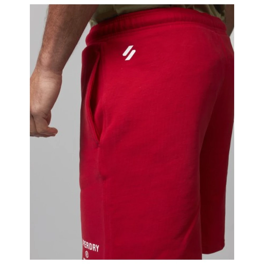 Superdry Heren Sport Shorts Red Heren