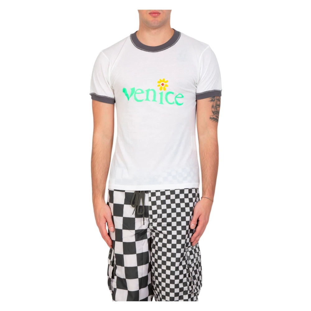 ERL Witte Venice Fitted Tee White Heren