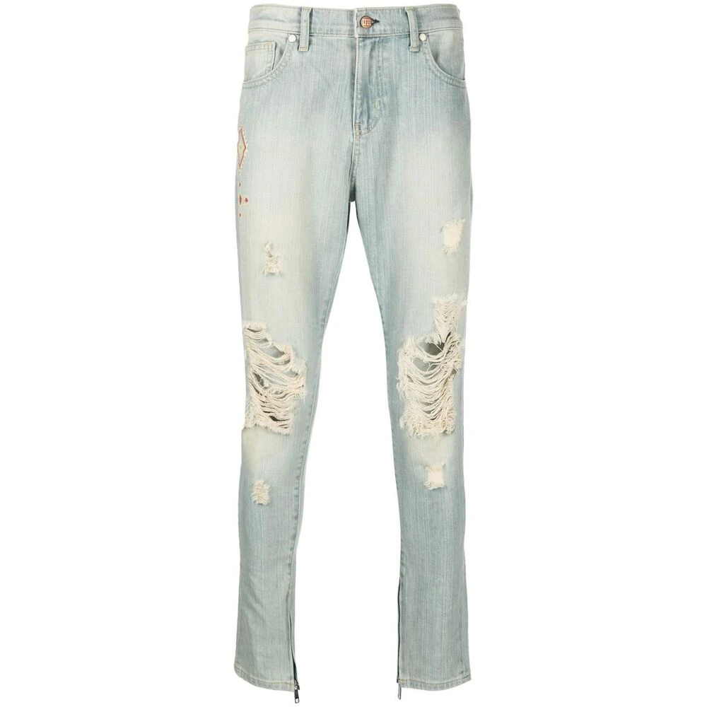 United Rivers Geborduurde Gescheurde Skinny Jeans Blue Heren