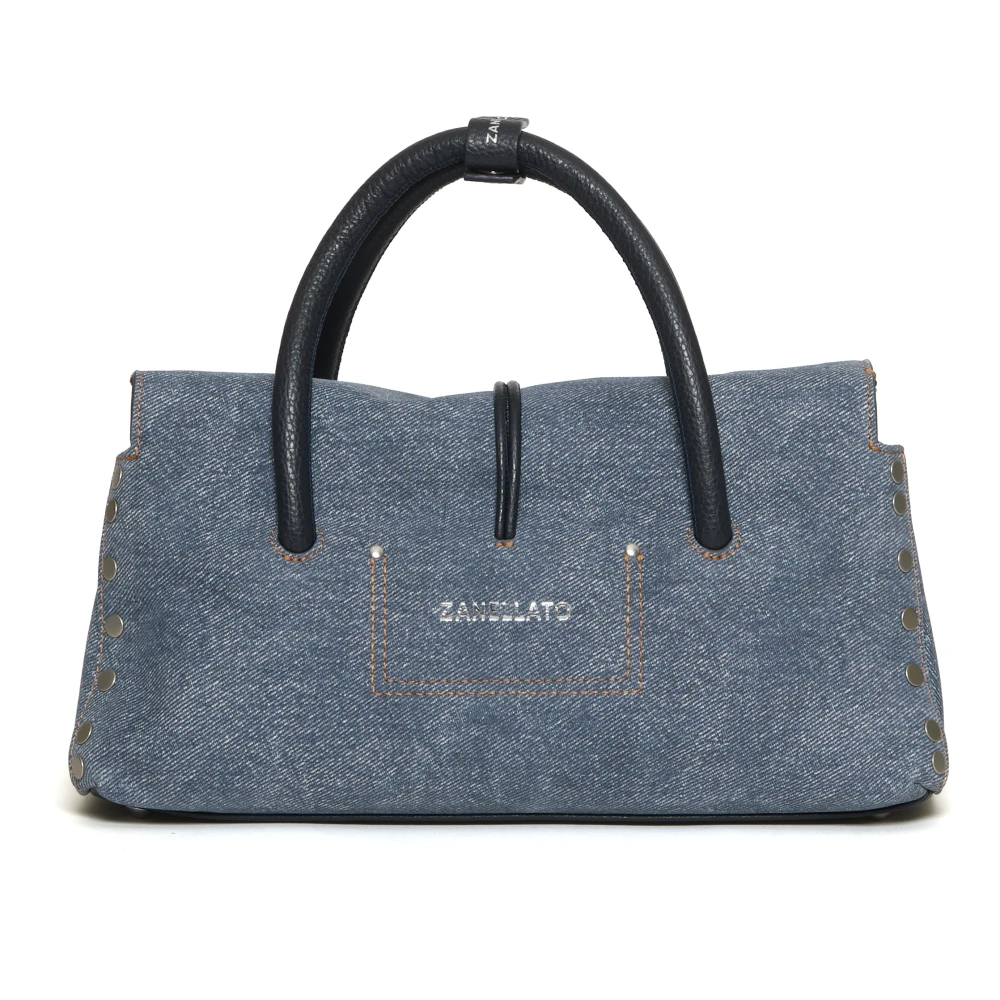Zanellato Blauwe Canvas Schoudertas Elegantie Blue Dames