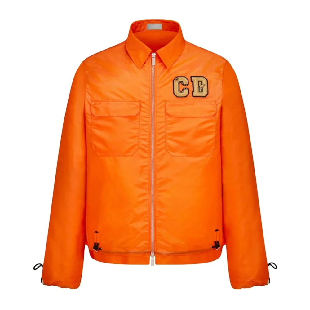 Dior Blauwe Jas met Logo Detail Orange Heren