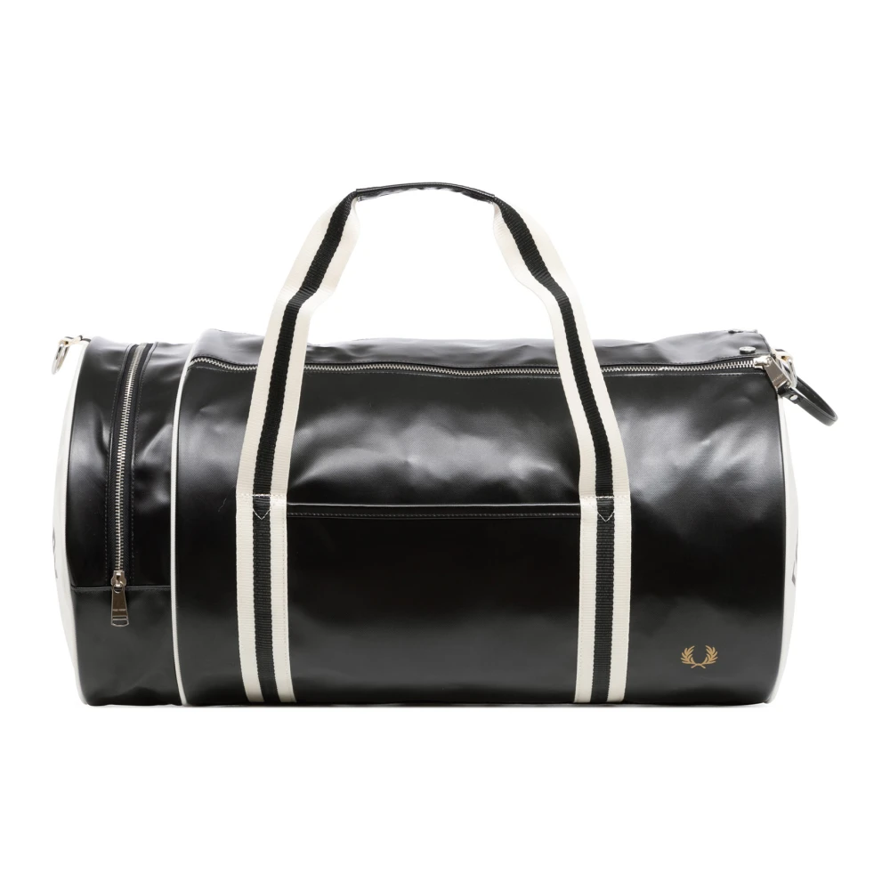 Fred Perry Multicolor Geborduurde Gymtas met Verstelbare Band Black Heren