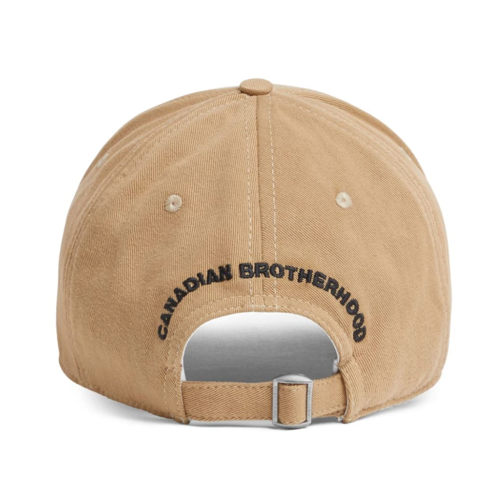 Dsquared2 Logo Applique Katoenen Hoeden met Slogan Brown Heren