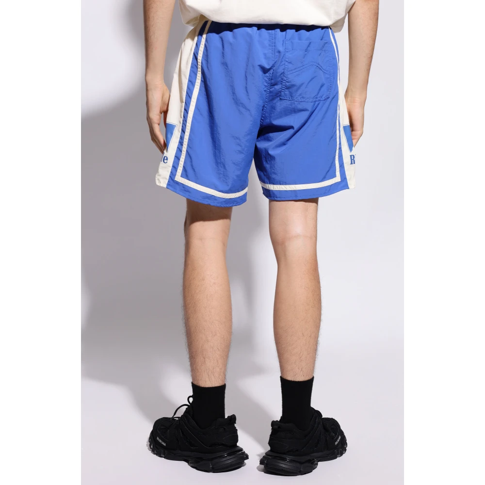 Rhude Logo Shorts Blue Heren