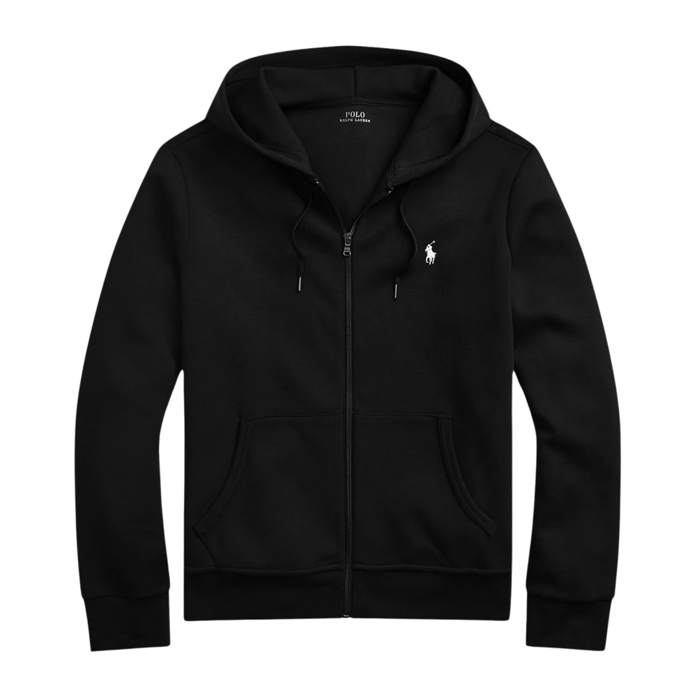 Ralph Lauren Svart Double-Knit Full-Zip Hoodie