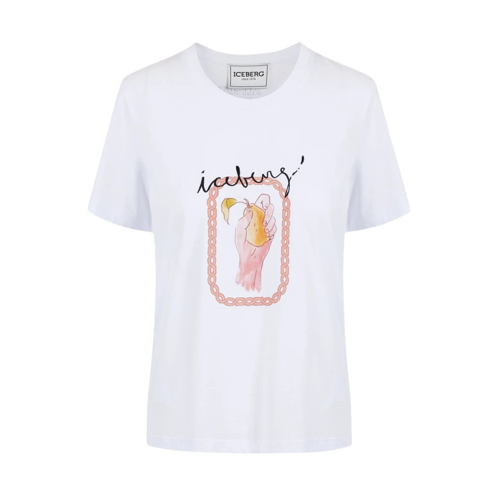 Iceberg T-shirt met Forbidden Fruit print White Dames