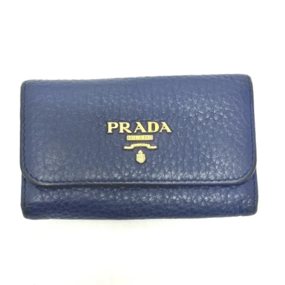 Prada Vintage Pre-owned Leather wallets Blue Dames