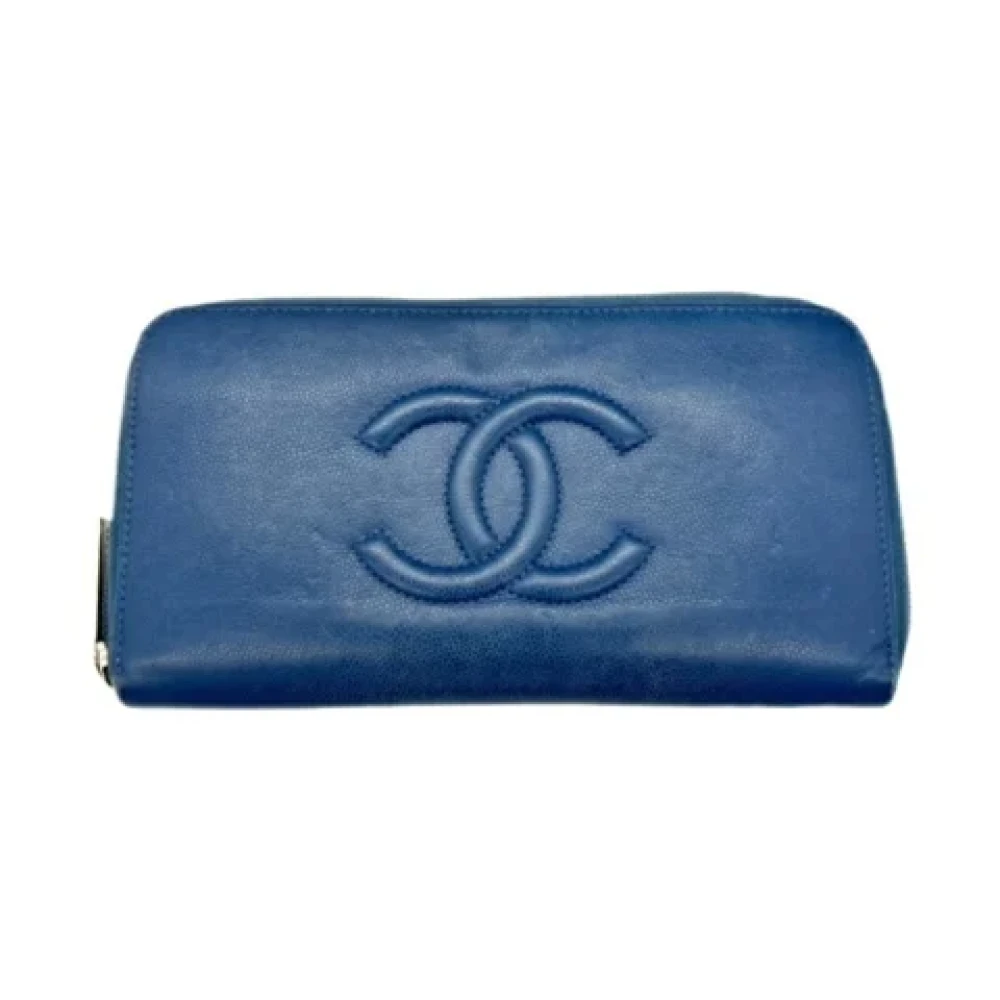 Chanel Vintage Pre-owned Leather wallets Blue Unisex