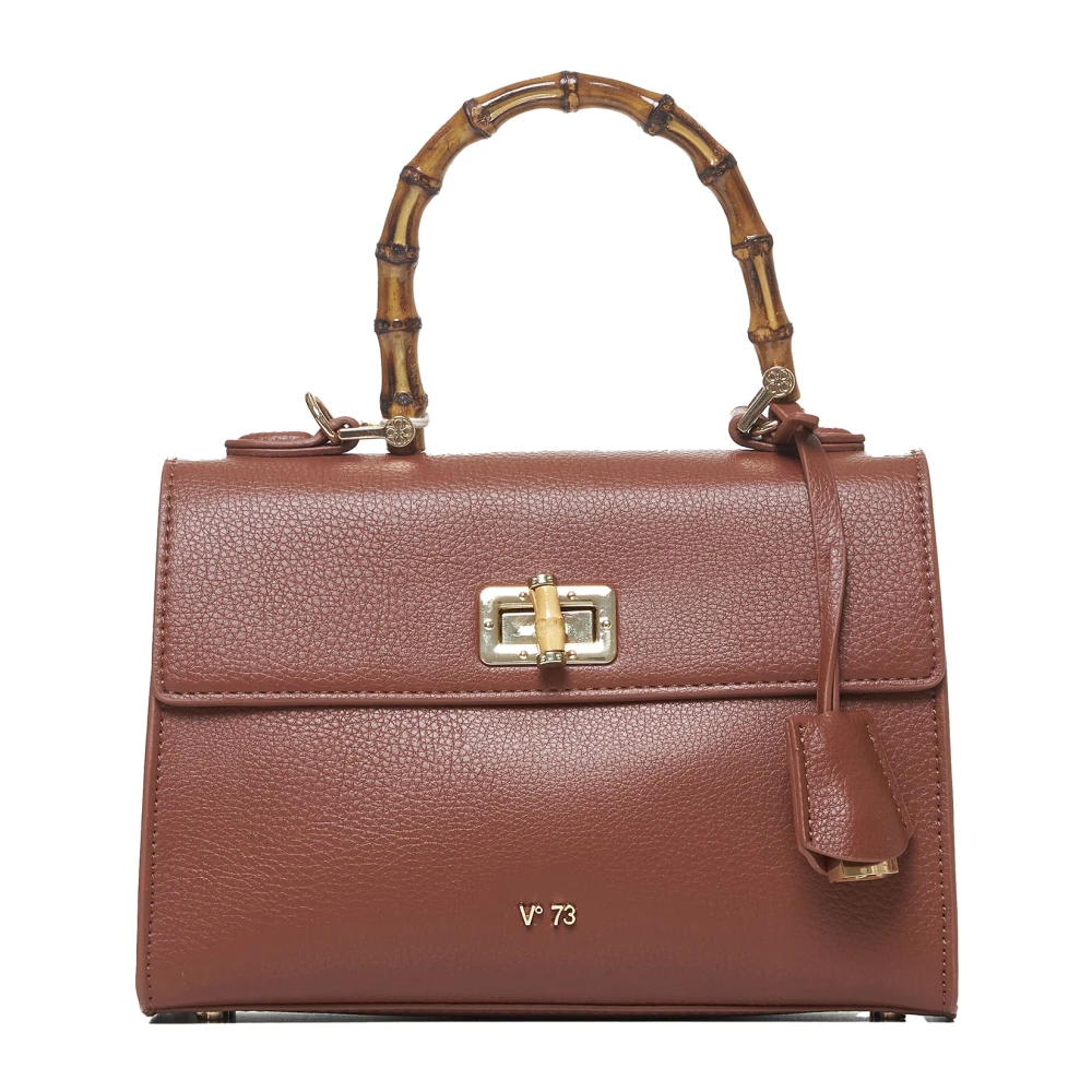 V73 Bruine Leren Tas Brown Dames