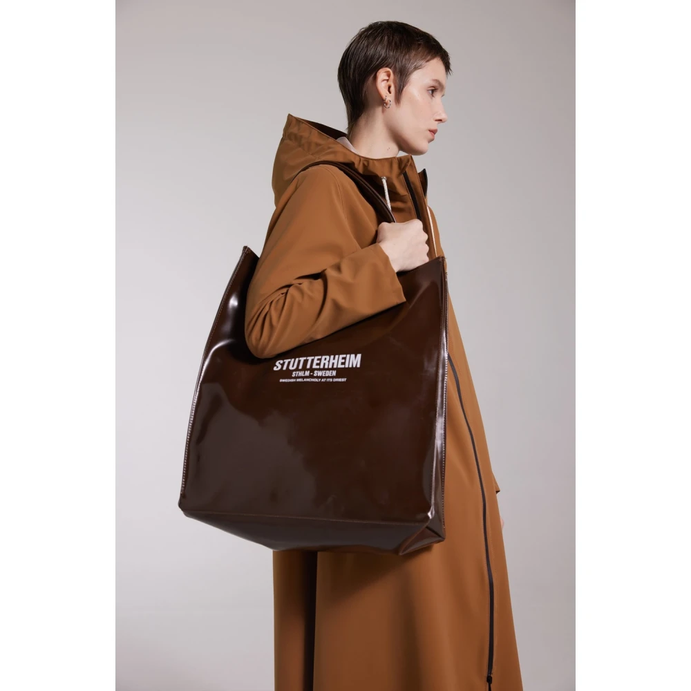 Stutterheim Lichtgewicht Matte Rits Regenjas Brown Dames