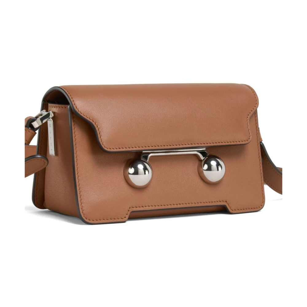 Marni Studded Leren Crossbody Tas Brown Dames