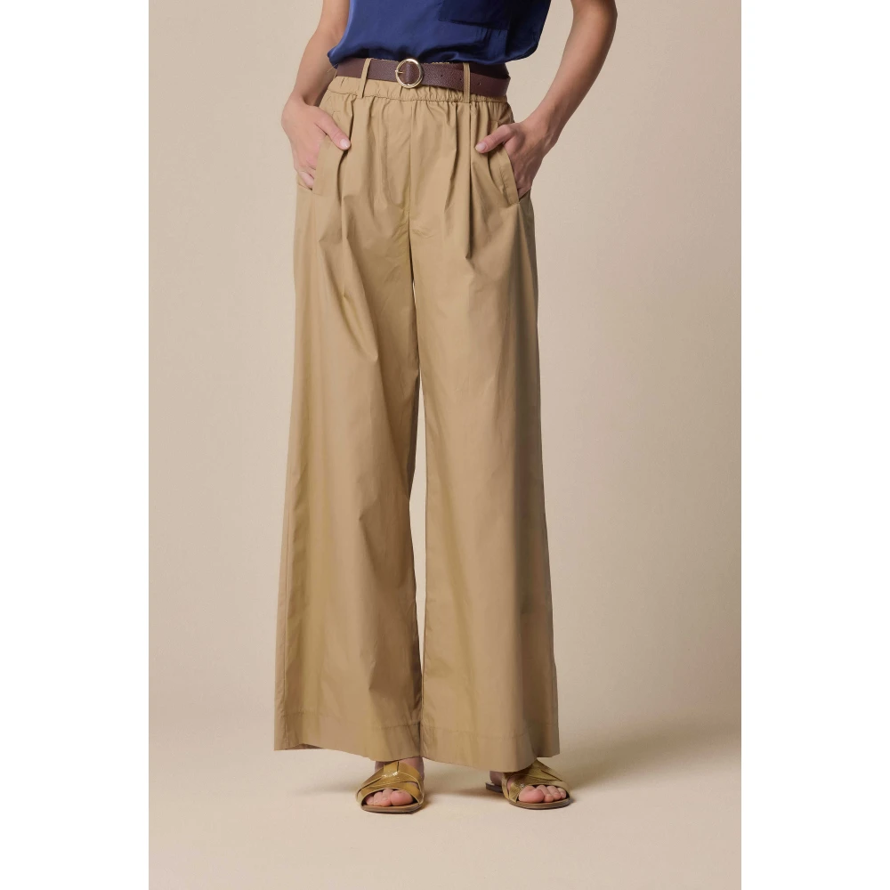 Kocca Stijlvolle Wijde Broek Brown Dames