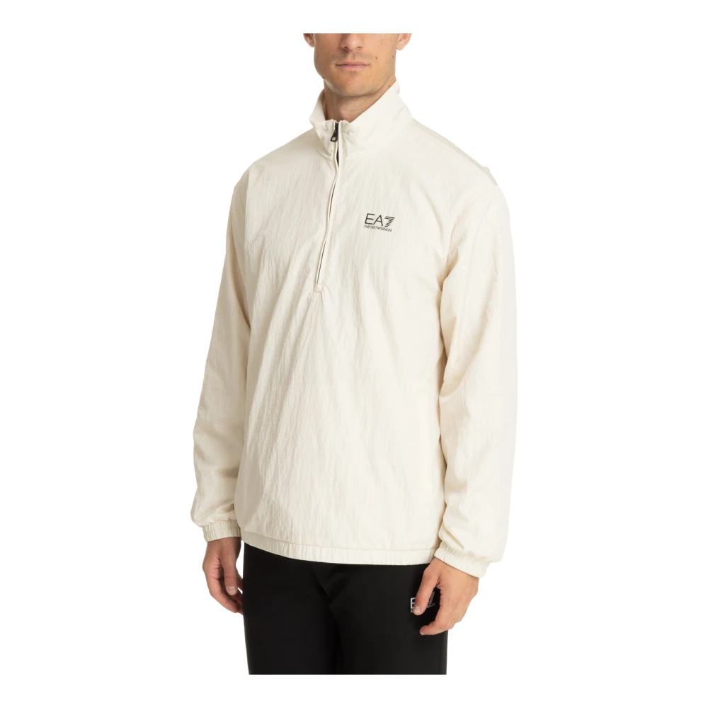 Emporio Armani EA7 Ritssluiting Effen Logo Zakken Jas White Heren