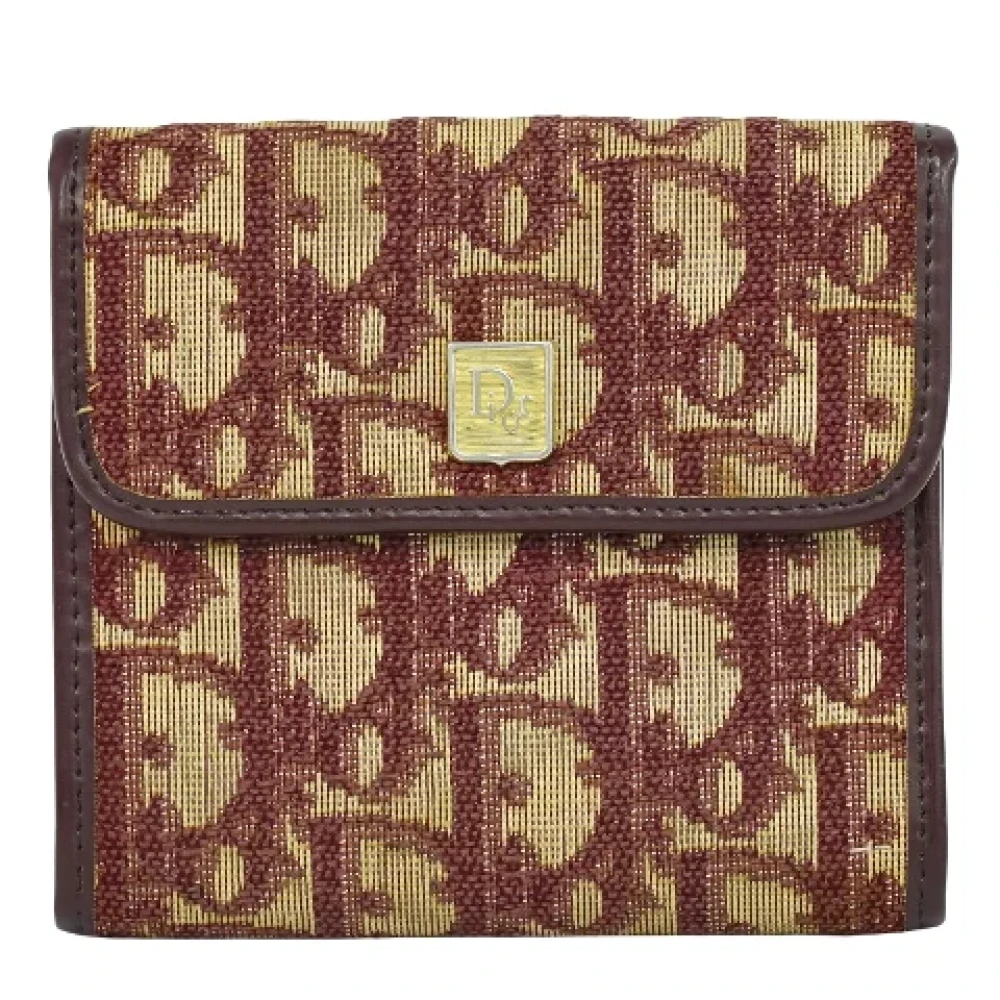 Dior Vintage Pre-owned Canvas wallets Red Dames