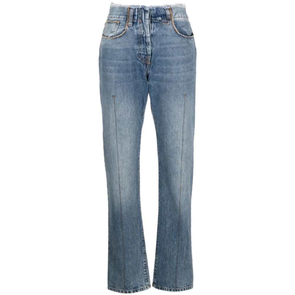 Jacquemus Denim Jeans met Ritssluiting en Knoopsluiting Blue Dames