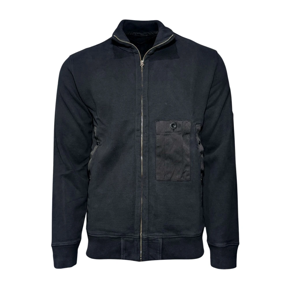 Ten C Men's Blue Zip-Through Sweatshirt - Zip-Throughs - Xl - Sweatshirts & Hoodies