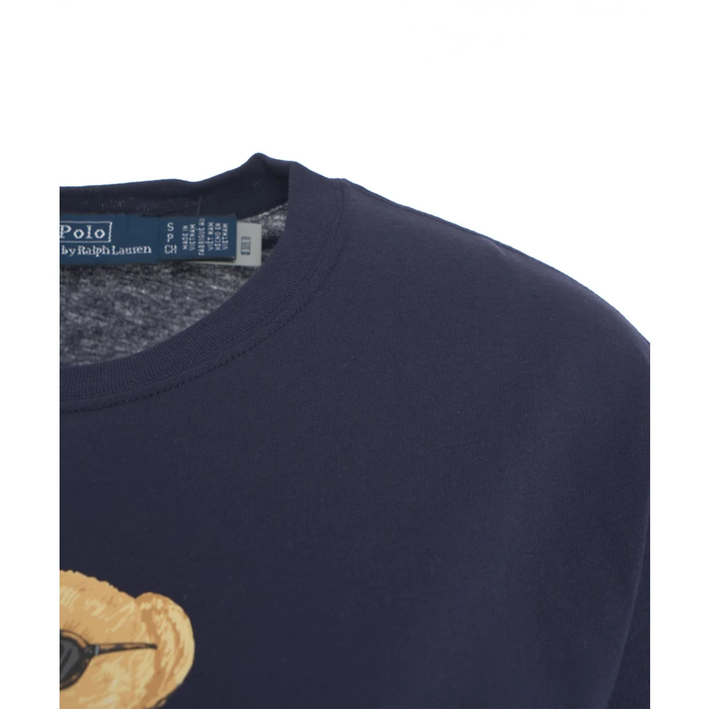 Polo Ralph Lauren Blauw Stijlvol T-shirt met Frontprint Blue Dames