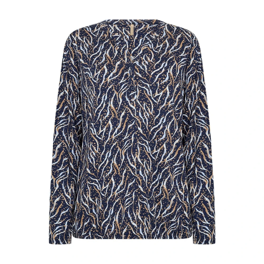 Soyaconcept Felicity Blauw Bloemenprint Shirt Blue Dames
