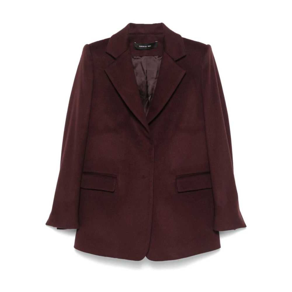 Federica Tosi Bordeaux Wol Kasjmier Blazer Red Dames