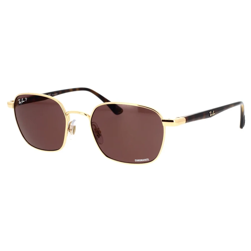 Ray-Ban Yellow Sunglasses, Unisex, 53 Mm, Square Metal Sunglasses With Purple Lenses