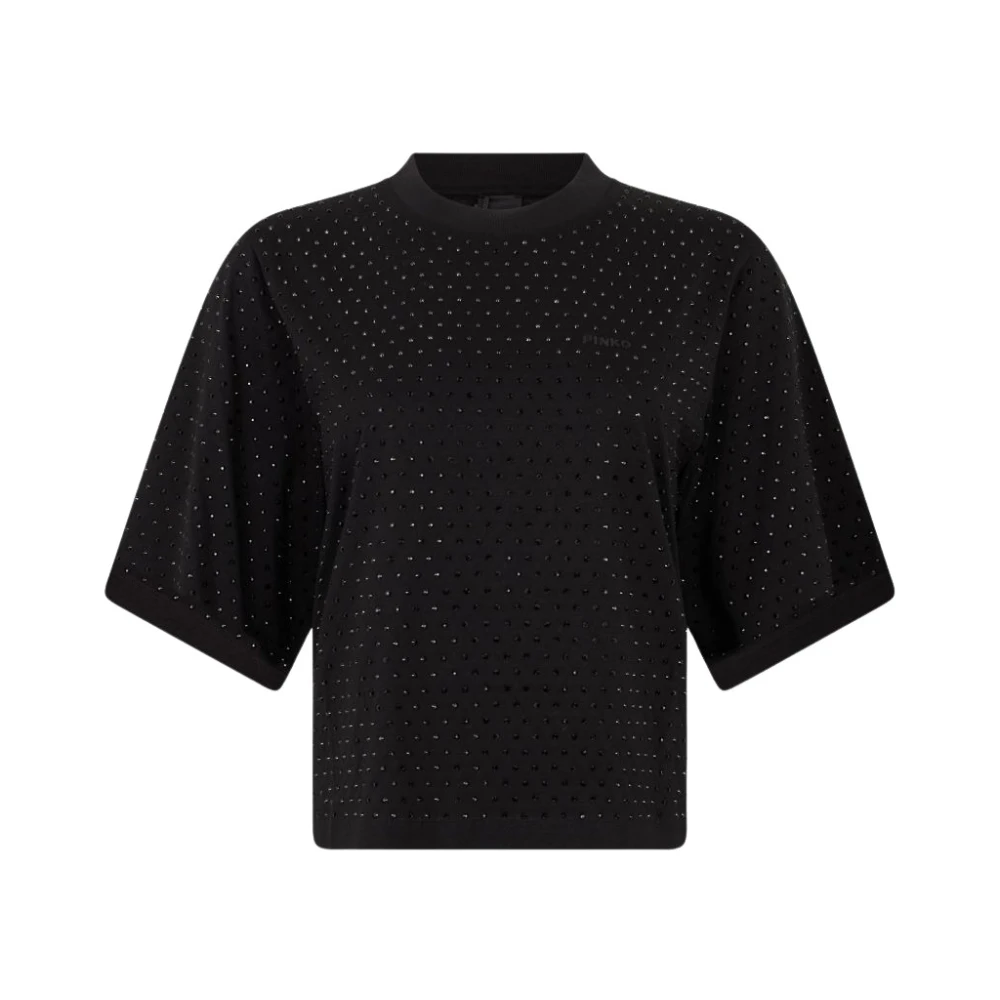 Pinko Vrouw Zwart Tops Dames, M, T-Shirts En Poloshirts