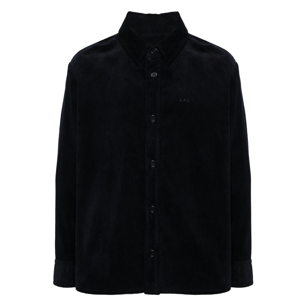 A.p.c. Blauwe Knoop Logo Jas Blue Heren