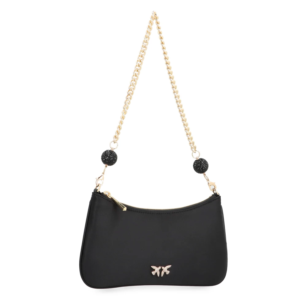 pinko Satin Love Birds Schoudertas Black Dames