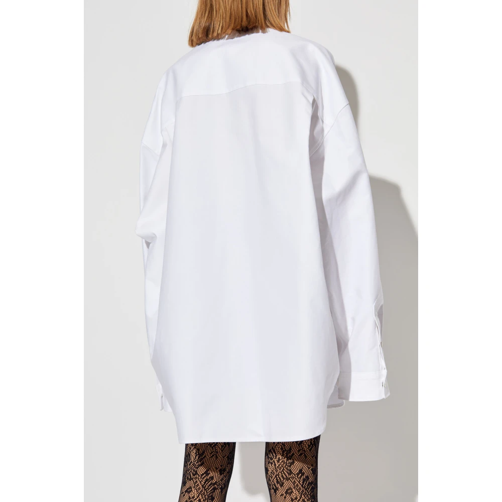 Balenciaga Outerwear Shirt Large Fit White Dames