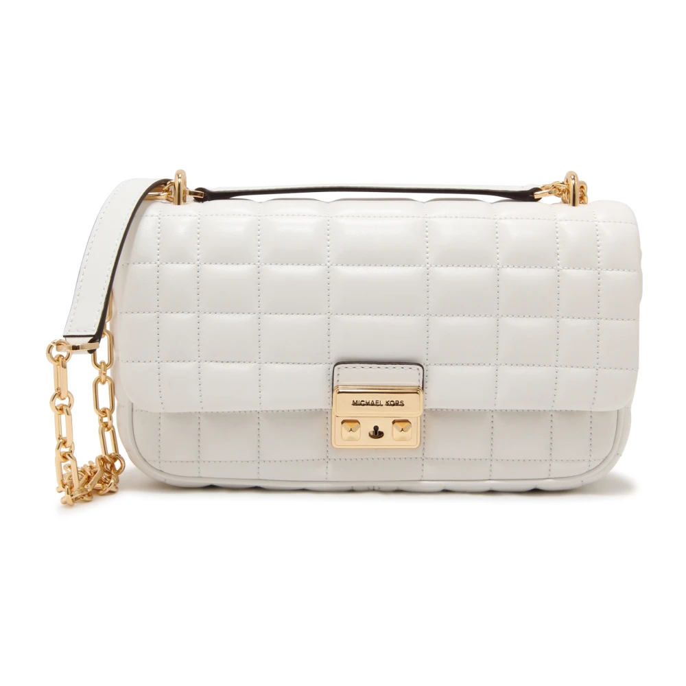 Michael Kors Women's White Cross Body Bags, One Size, Tribeca Large Quilted Leather Shoulder Bag