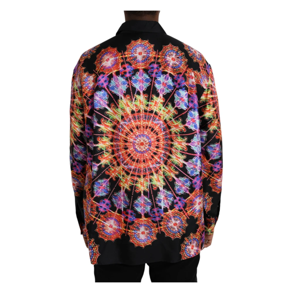Dolce & Gabbana Multicolor Luminarie Seide Casual Shirt Multicolor Heren