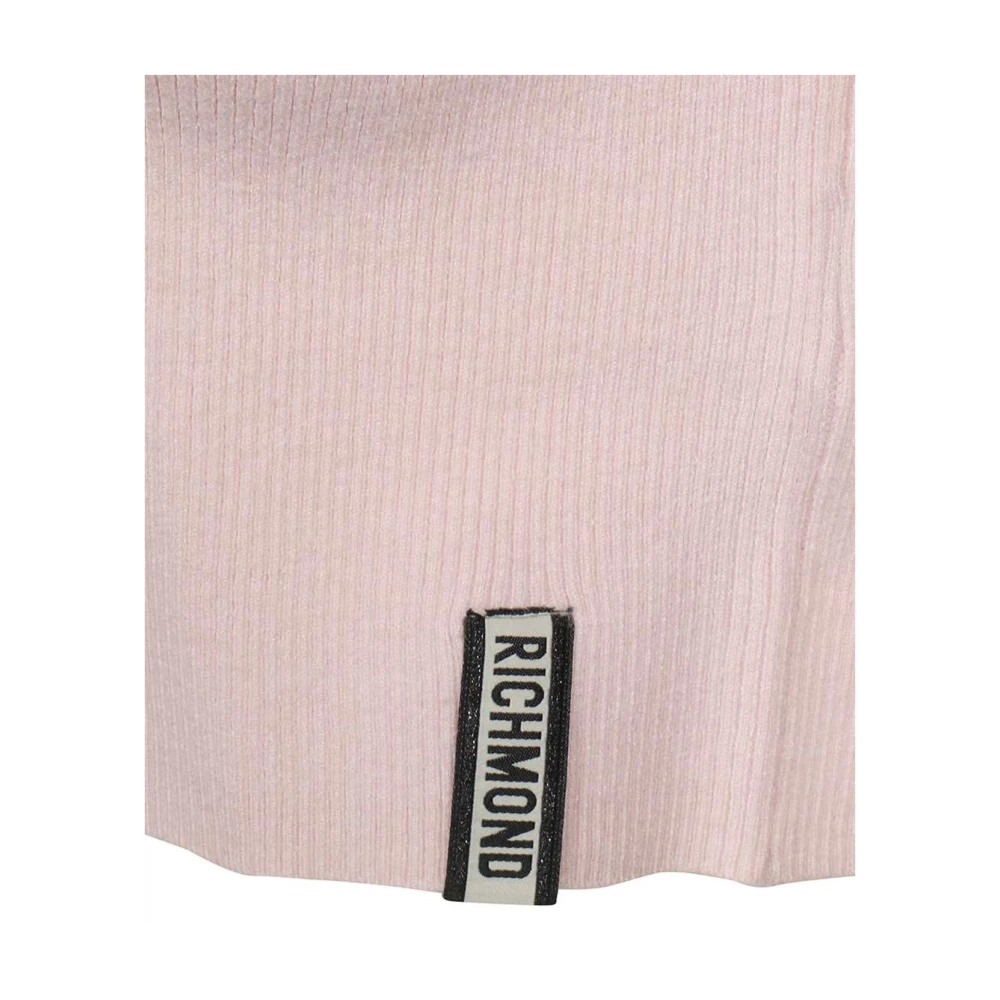 John Richmond Gebreid Vest met Knopen Pink Dames