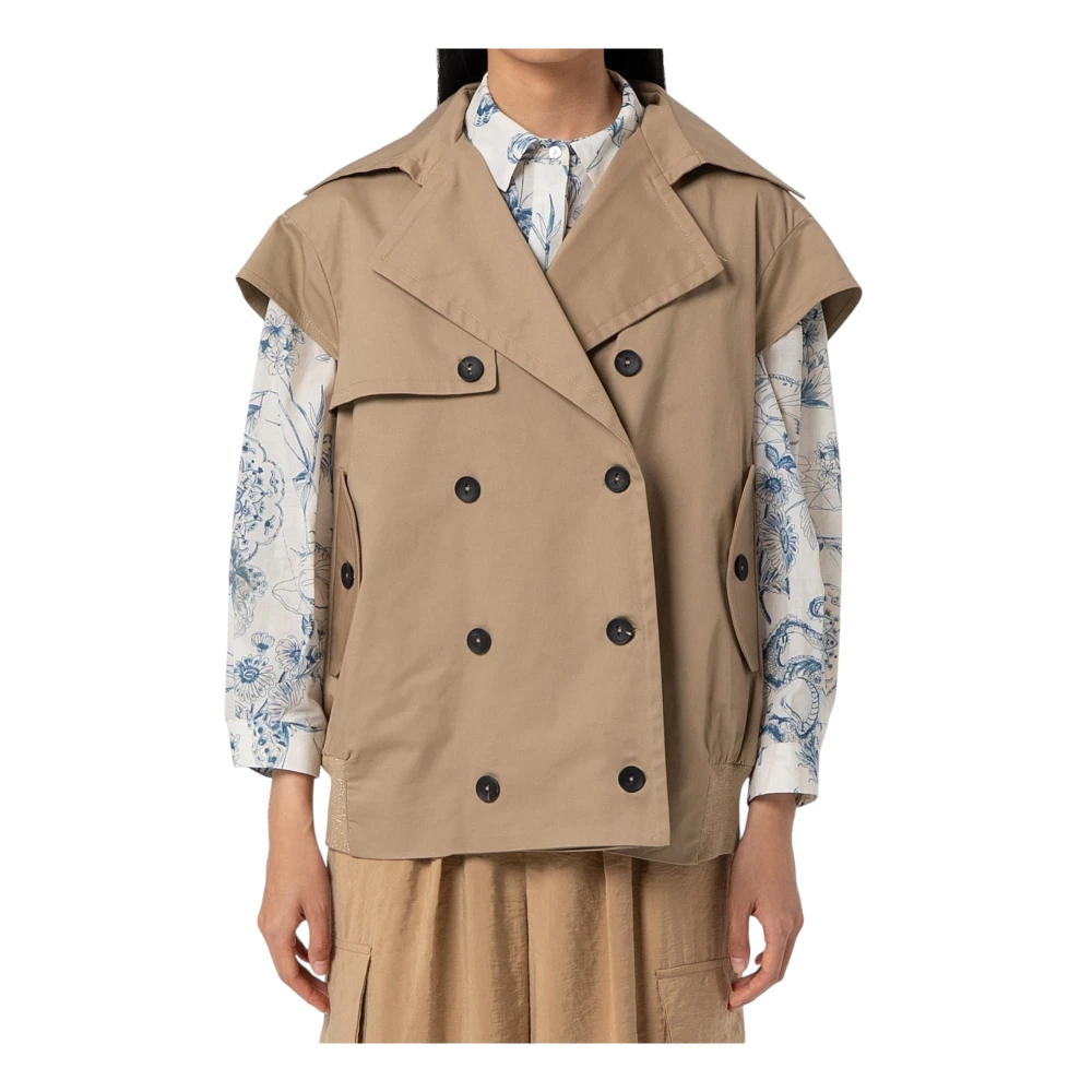 Fracomina Women's Beige Gilet - Waistcoats - L - Jackets