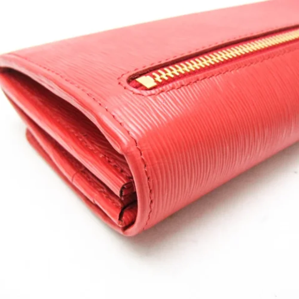 Prada Vintage Pre-owned Leather wallets Red Dames