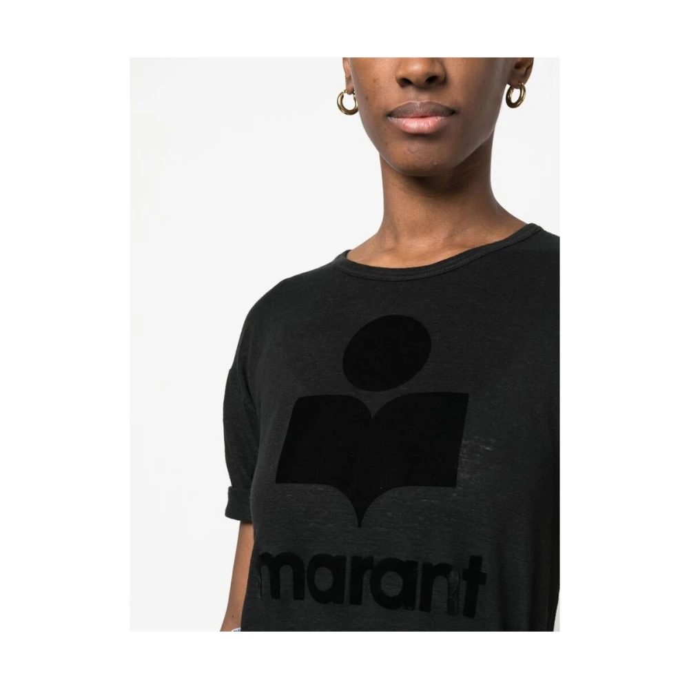Isabel Marant Étoile Zwarte Koldi Logo T-shirt Black Dames