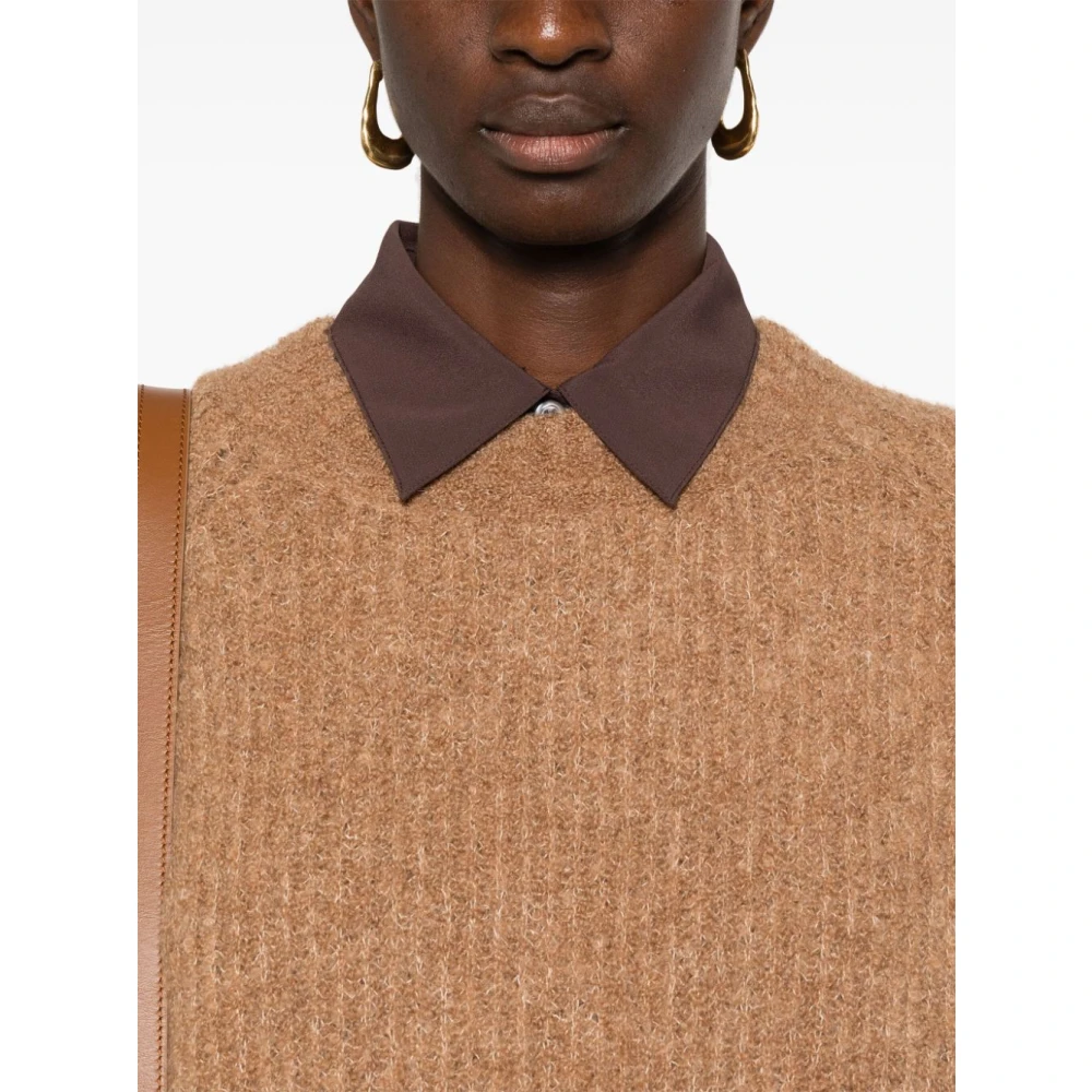 Roberto Collina Kameel Sweaters voor Stijlvolle Look Brown Dames