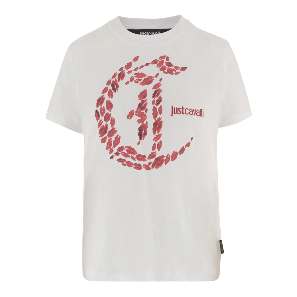 Just Cavalli Women's White Printed Cotton T-Shirt
