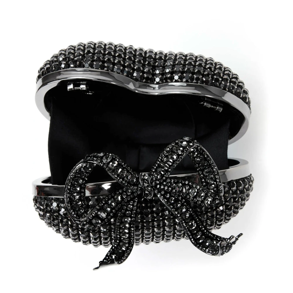 Self Portrait Strass Strik Clutch Zwart Diamanté Black Dames