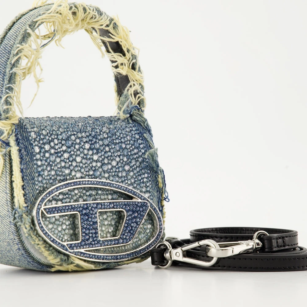 Diesel Denim Schoudertas met Strass Blue Dames