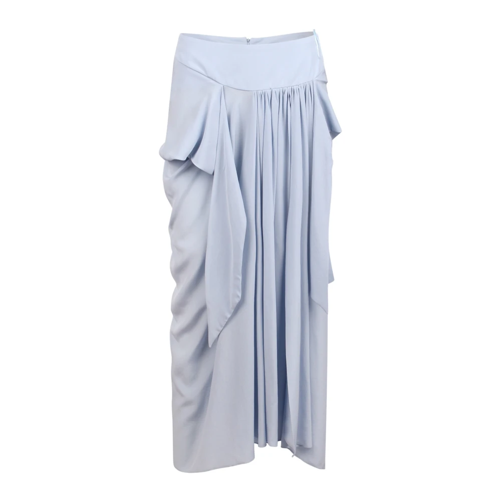 Ermanno Scervino Zijden rok met geplooide details Blue Dames