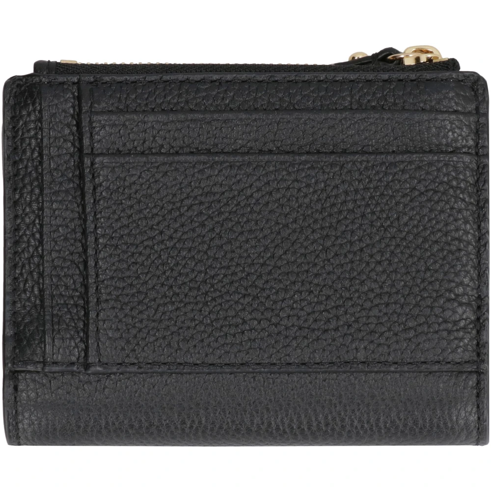 Michael Kors Korrelige leren portemonnee met drukknoopsluiting Black Dames