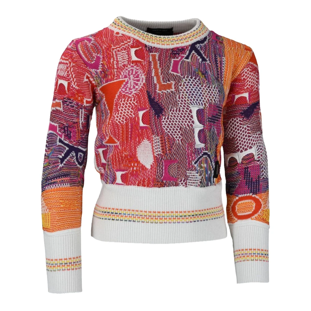 Carlo Colucci Girls Multicolor Kids Knitwear, 9 Y, Unique Allover Pattern Jumper