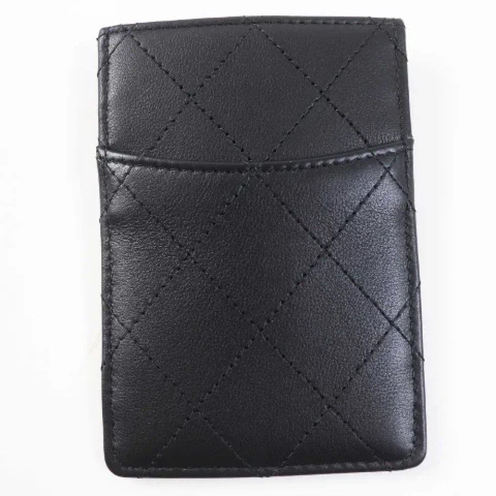 Chanel Vintage Pre-owned Leather wallets Black Dames