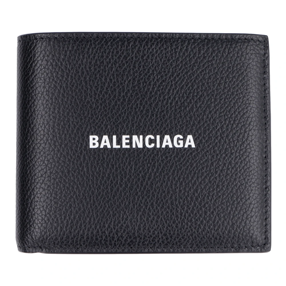 Balenciaga Korrelig Leren Portemonnee met Meerdere Compartimenten Black Heren