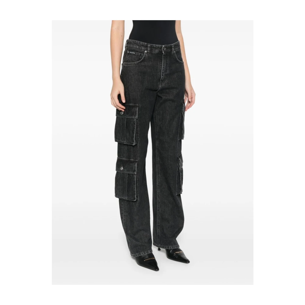 Dolce & Gabbana Zwarte Denim Cargo Jeans Black Dames