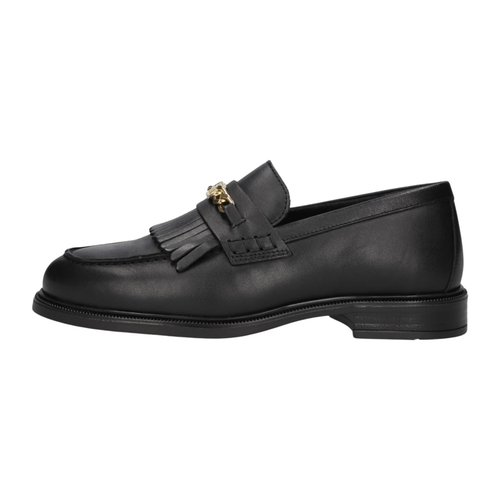 Tommy Hilfiger Damen Schwarz Slipper Th Chain Fringe Leather Loafer Fw0fw09668 41 - Image 3