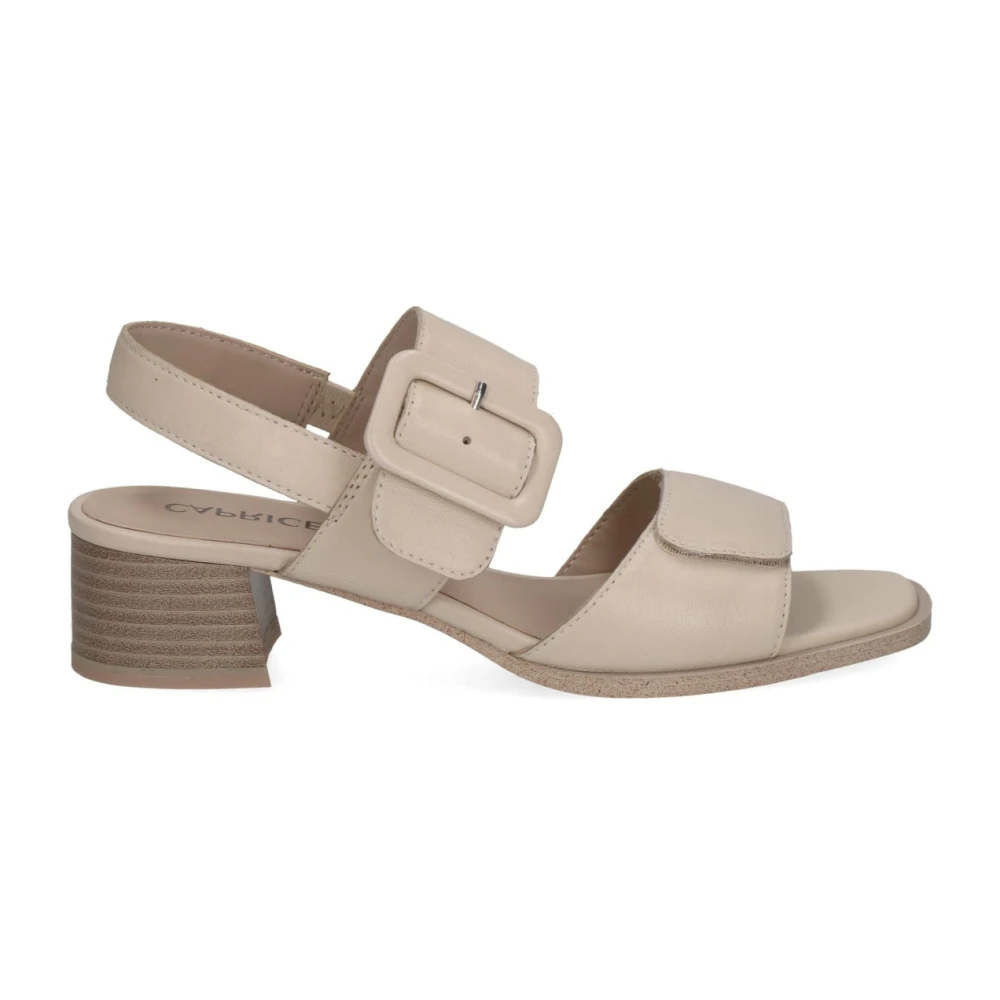 Caprice Women's Beige Casual Flat Sandals - High Heel Sandals - 7 Uk - Shoes