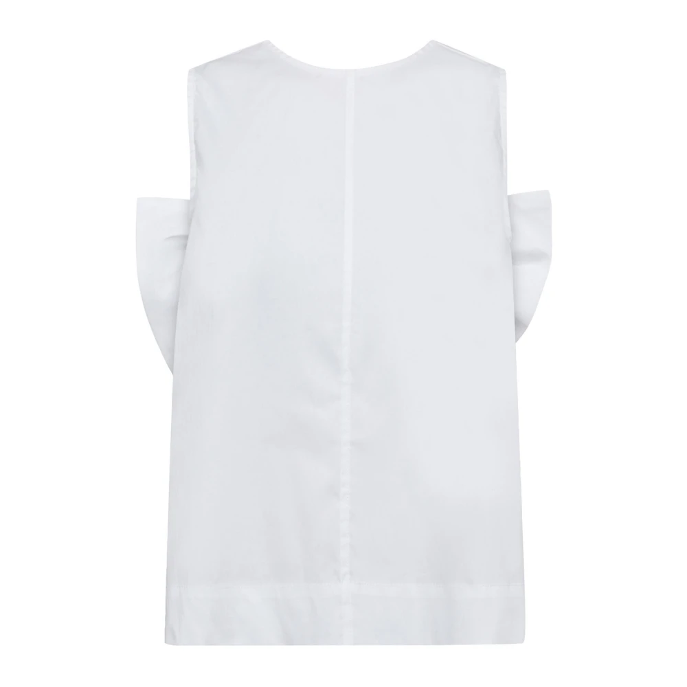 Co'couture Women's White Sleeveless Tops, Xl, Bow Top With V-Neck Detail