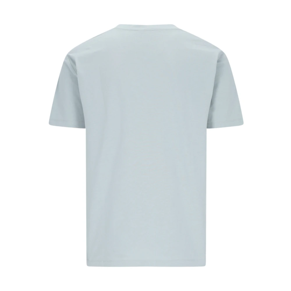 Balmain Biologisch Katoenen Grijs Logo T-shirt Blue Heren