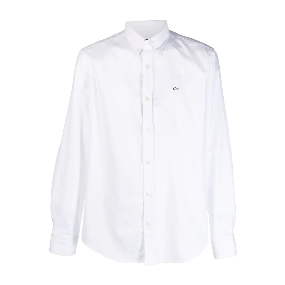 PAUL & SHARK Katoenen Shirt Klassiek Ontwerp Cop3030 White Heren